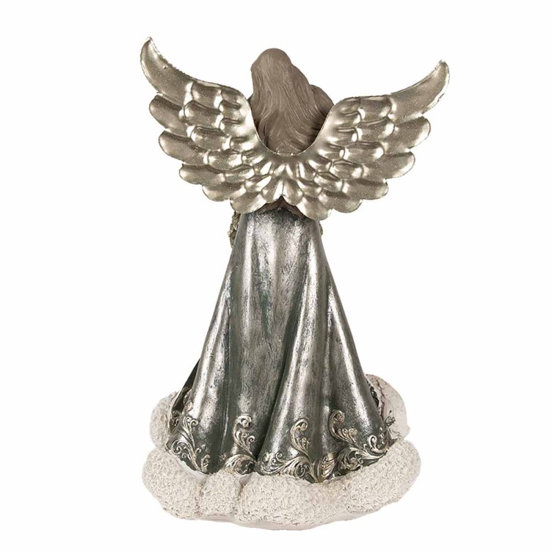 Clayre & Eef Figurine Angel 24 cm Grey Green Plastic