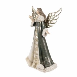 Clayre & Eef Figurine Angel 25 cm Grey Green Plastic