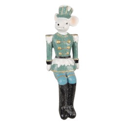 Clayre & Eef Statuetta Mouse 19 cm Blu Poliresina