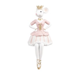 Clayre & Eef Figur Maus 19 cm Rosa Polyresin