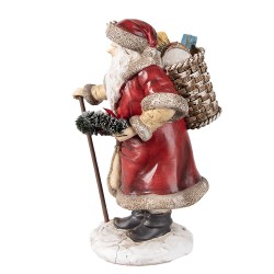 Clayre & Eef Weihnachtsdekorationsfigur Weihnachtsmann 20 cm Rot Polyresin