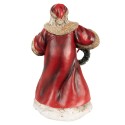 Clayre & Eef Decoratie Beeld Kerstman 25 cm Rood Beige Polyresin