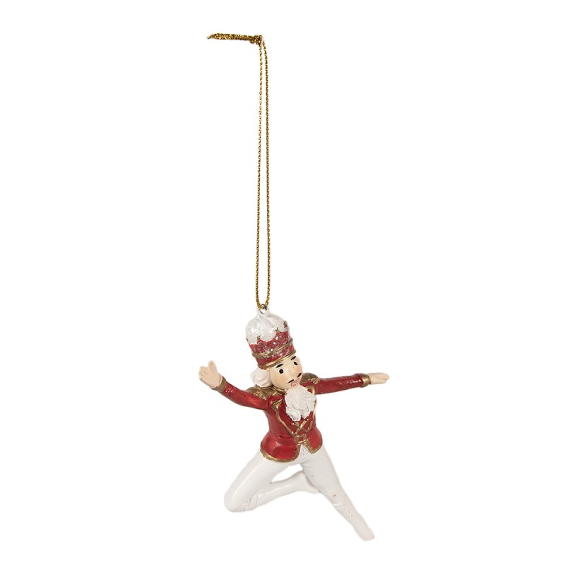 Clayre & Eef Christmas Ornament Nutcracker 11 cm Red White Polyresin