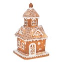 Clayre & Eef Gingerbread house met LED Huis 25 cm Bruin Polyresin