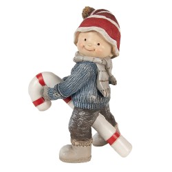 Clayre & Eef Figurine décorative Enfant 18 cm Bleu Polyrésine