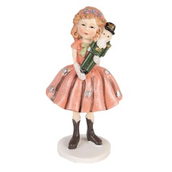 Clayre & Eef Figurine décorative Enfant 12 cm Rouge Polyrésine