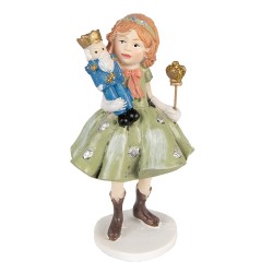 Clayre & Eef Figurine décorative Enfant 12 cm Vert Polyrésine