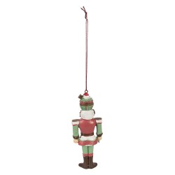 Clayre & Eef Weihnachtsanhänger Nussknacker 12 cm Rot Polyresin