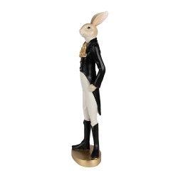 Clayre & Eef Figurine Rabbit 20 cm Beige Black Polyresin