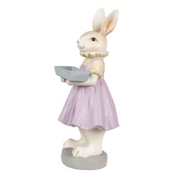 Clayre & Eef Figurine Lapin 10x8x20 cm Marron Violet Polyrésine