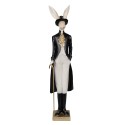 Clayre & Eef Figurine Lapin 40 cm Beige Noir Polyrésine