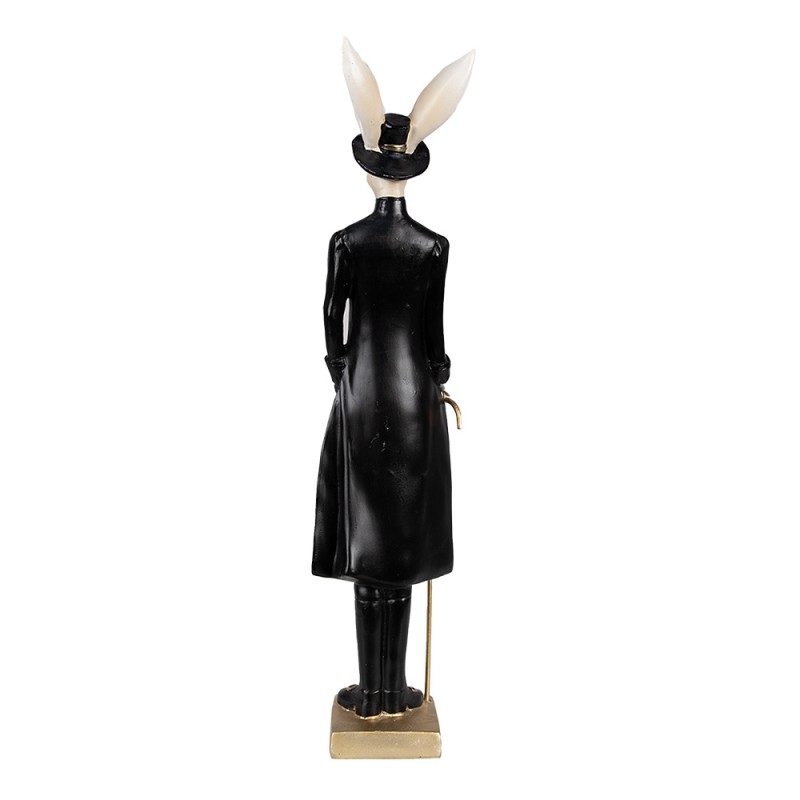 Clayre & Eef Figurine Lapin 40 cm Beige Noir Polyrésine