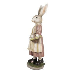 Clayre & Eef Figur Kaninchen 38 cm Braun Rosa Polyresin