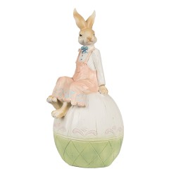 Clayre & Eef Figurine Lapin 24 cm Marron Vert Polyrésine