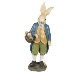 Clayre & Eef Figurine Rabbit 38 cm Brown Blue Polyresin