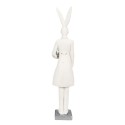 Clayre & Eef Figur Kaninchen 32 cm Weiß Silberfarbig Polyresin