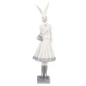 Clayre & Eef Figur Kaninchen 32 cm Weiß Silberfarbig Polyresin