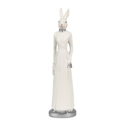 Clayre & Eef Figurine Rabbit 20 cm White Polyresin