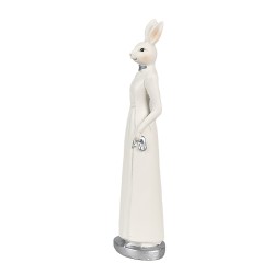 Clayre & Eef Figurine Lapin 20 cm Blanc Polyrésine