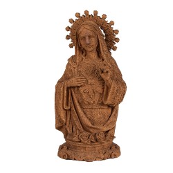 Clayre & Eef Decoratie Beeld Maria 28 cm Bruin Polyresin