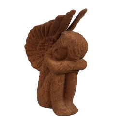 Clayre & Eef Decorative Figurine Angel 15 cm Brown Polyresin