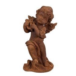 Clayre & Eef Figurine décorative Ange 14 cm Marron Polyrésine