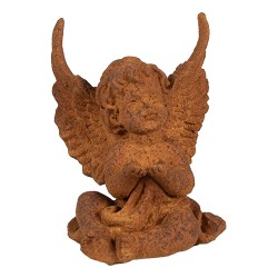 Clayre & Eef Decorative Figurine Angel 12 cm Brown Polyresin