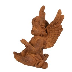 Clayre & Eef Decoratie Beeld Engel 12 cm Bruin Polyresin