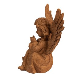 Clayre & Eef Statuetta decorativa Angelo 15 cm Marrone Poliresina