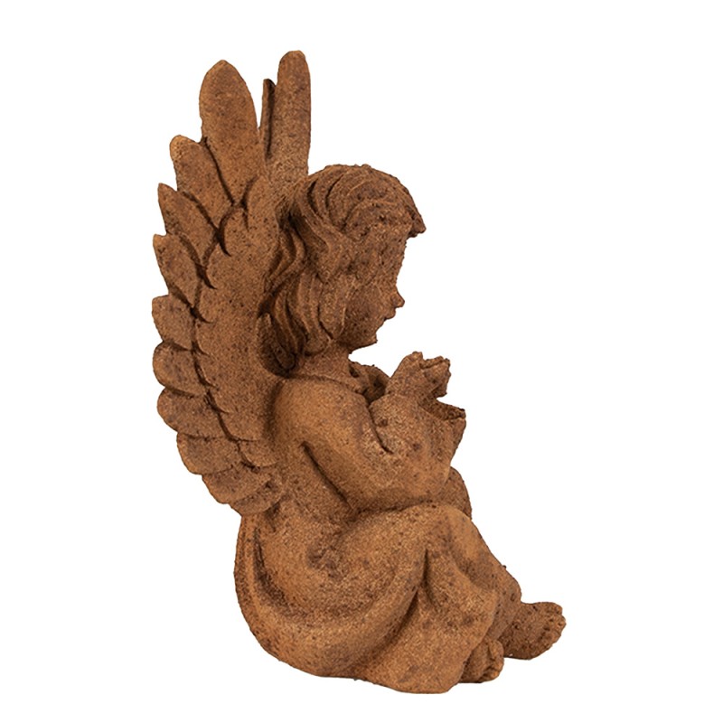 Clayre & Eef Decorative Figurine Angel 15 cm Brown Polyresin