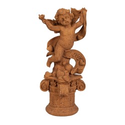 Clayre & Eef Statuetta decorativa Angelo 30 cm Marrone Poliresina