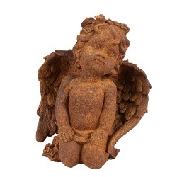 Clayre & Eef Decorative Figurine Angel 11 cm Brown Polyresin