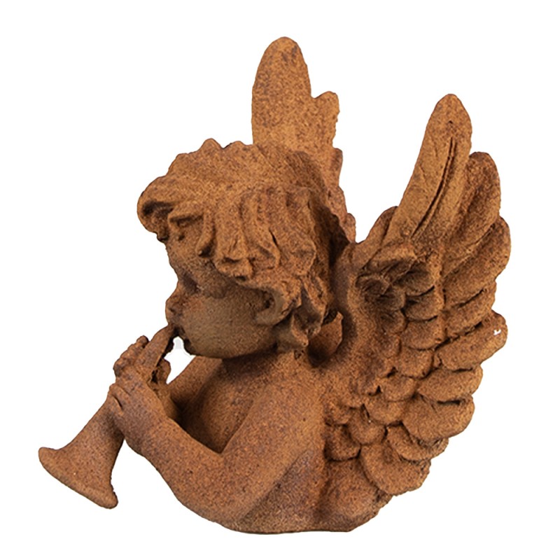 Clayre & Eef Figurine décorative Ange 12 cm Marron Polyrésine