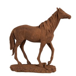 Clayre & Eef Decoratie Beeld Paard 21x7x21 cm Bruin Polyresin