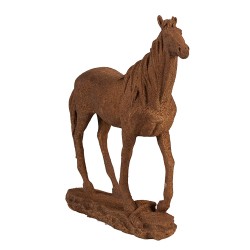 Clayre & Eef Figurine décorative Cheval 21x7x21 cm Marron Polyrésine