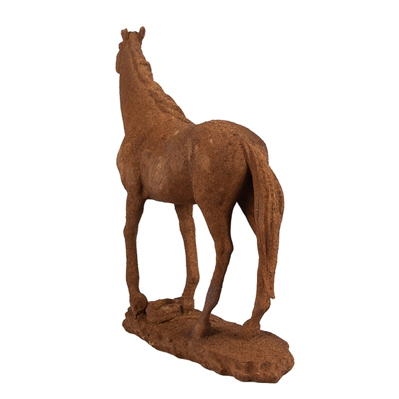 Clayre & Eef Decoratie Beeld Paard 21x7x21 cm Bruin Polyresin