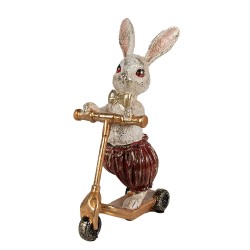 Clayre & Eef Figurine Rabbit 25 cm White Gold colored Polyresin