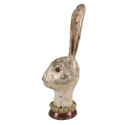 Clayre & Eef Figurine Lapin 28 cm Blanc Couleur or Polyrésine