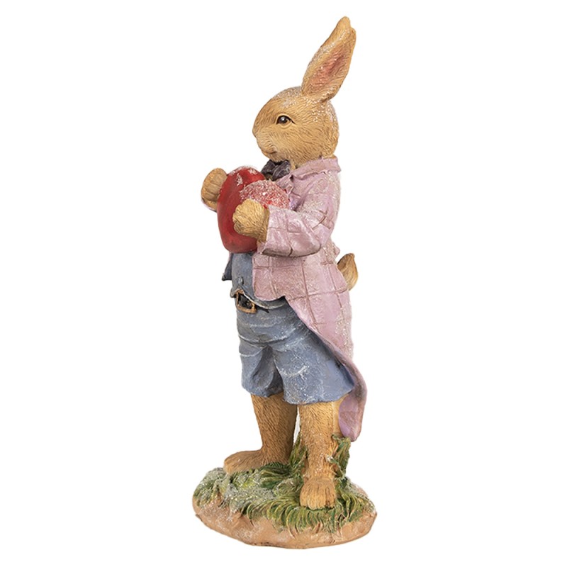 Clayre & Eef Figurine Lapin 20 cm Marron Polyrésine