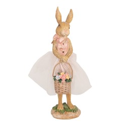 Clayre & Eef Figurine Lapin 21 cm Marron Polyrésine