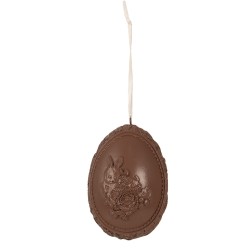 Clayre & Eef Decorative Pendant Egg 11 cm Brown Polyresin