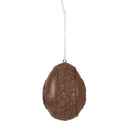 Clayre & Eef Decorative Pendant Egg 11 cm Brown Polyresin