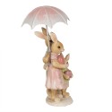 Clayre & Eef Statuetta Coniglio 15 cm Marrone Rosa  Poliresina