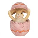 Clayre & Eef Beeld Konijn 8 cm Bruin Roze Polyresin