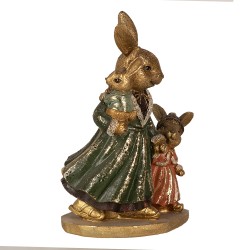 Clayre & Eef Figur Kaninchen 19 cm Goldfarbig Polyresin