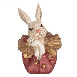 Clayre & Eef Figurine Lapin 17 cm Beige Rose Polyrésine