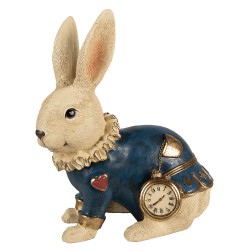 Clayre & Eef Figurine Rabbit 29 cm Beige Blue Polyresin