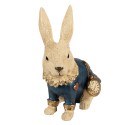 Clayre & Eef Figurine Rabbit 29 cm Beige Blue Polyresin