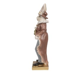 Clayre & Eef Figurine Lapin 30 cm Beige Marron Polyrésine