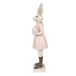 Clayre & Eef Figur Kaninchen 23 cm Beige Rosa Polyresin